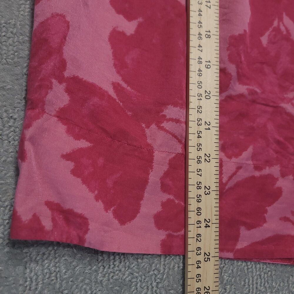 Talbots Pink Butterfly Silk Blend Sleeveless Top Size 18 Pleat Front Scoop Neck - Picture 6 of 8